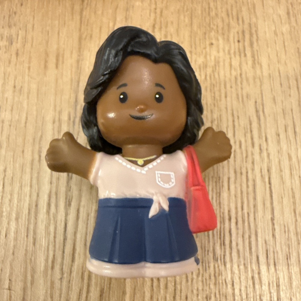 Fisher Price Little People African American Mom Mother Woman Red Purse Necklace